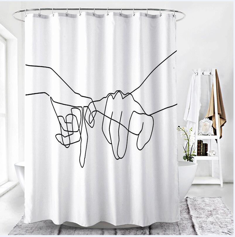 Rèm phòng tắm chất liệu vải polyester chịu nước, bền bỉ