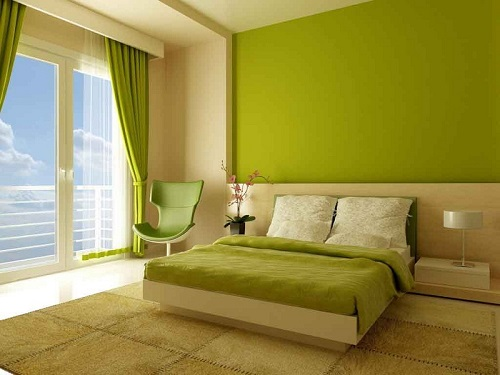 Rèm và tường cùng màu, tạo một tổng thể thẩm mỹ thống nhất. 