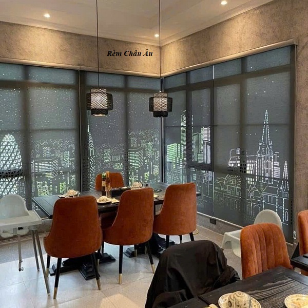 Tư Vấn Chọn Rèm Cuốn Khắc Laze Sang Trọng, Hiện Đại, Độc Đáo 6 Rèm cuốn khắc Laze nhà hàng